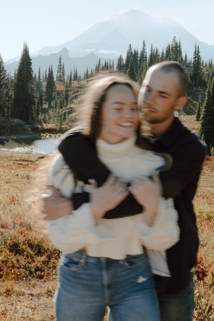 naches peak loop trail mount rainier national park adventurous couple session kate waldis creative